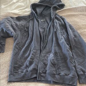 Hollister Zip Up Hoodie Blue Gray